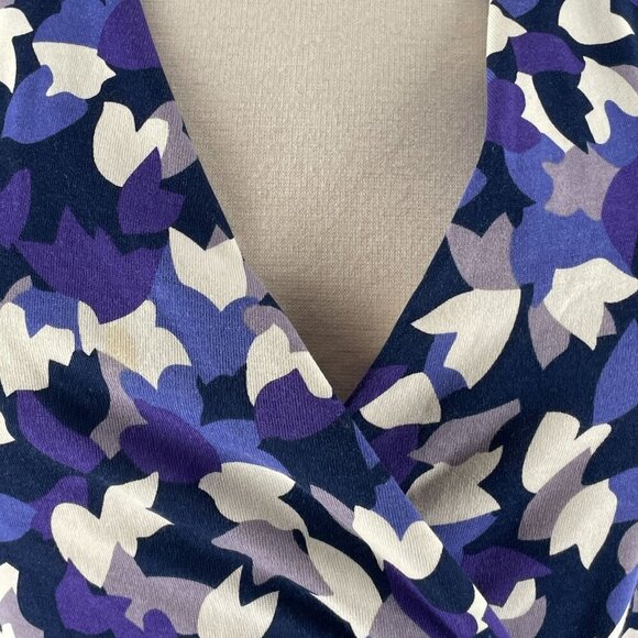 DVF Diane Von Furstenberg New Julian Two Purple Abstract True Wrap Dress Medium - Picture 4 of 11